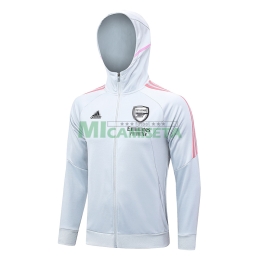Chaqueta Arsenal 2023/2024 Con Capucha Gris Claro