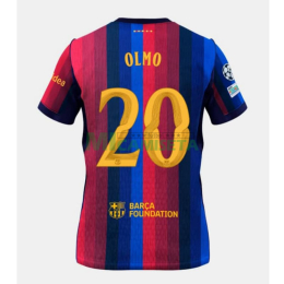 Camiseta OLMO 20 Barcelona Primera Equipación 2026/2027 Rojo/Azul con Parche UCL