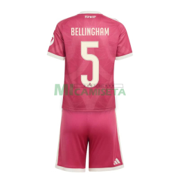 Camiseta BELLINGHAM 5 Real Madrid Tercera Equipación 2026/2027 Rosa Niño Kit con Parche HP
