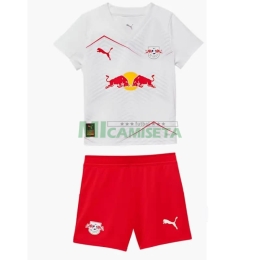 Camiseta Leipzig Primera Equipación 2025/2026 Blanco/Rojo Niño Kit