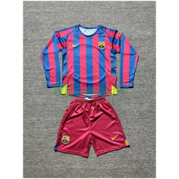 Camiseta Barcelona Primera Equipación Retro 2005/06 Niño Kit ML