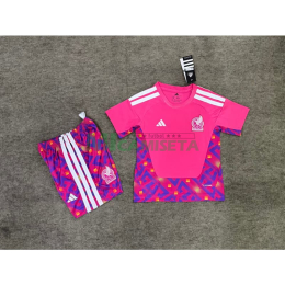 Camiseta de Portero México Primera Equipación Mundial 2026 Rosa Niño Kit