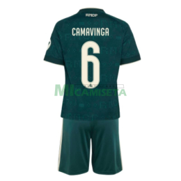 Camiseta CAMAVINGA 6 Real Madrid Segunda Equipación 2026/2027 Verde Oscuro Niño Kit con Parche HP