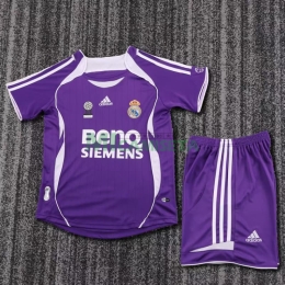 Camiseta Real Madrid Tercera Equipación Retro 2006/07 Morado Niño Kit