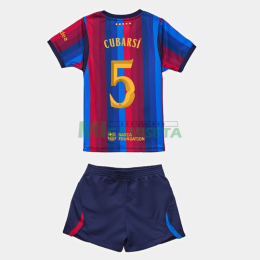 Camiseta CUBARSÍ 5 Barcelona Primera Equipación 2026/2027 Rojo/Azul Niño Kit UCL