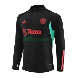 Sudadera de Entrenamiento Manchester United 2023/2024 Negro/Verde