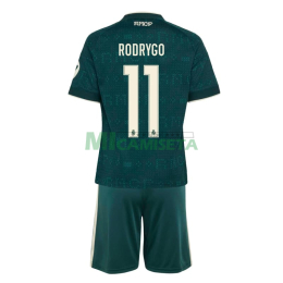 Camiseta RODRYGO 11 Real Madrid Segunda Equipación 2026/2027 Verde Oscuro Niño Kit con Parche HP