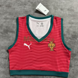 Top corto Portugal Primera Equipación Mundial 2026 Amarillo Rojo/Verde Mujer