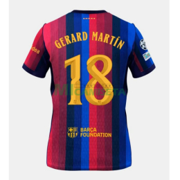 Camiseta GERARD MARTÍN 18 Barcelona Primera Equipación 2026/2027 Rojo/Azul con Parche UCL