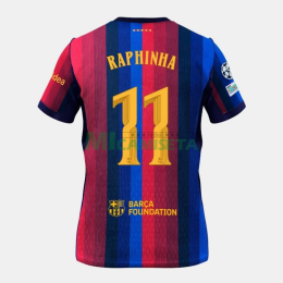 Camiseta RAPHINHA 11 Barcelona Primera Equipación 2026/2027 Rojo/Azul con Parche UCL