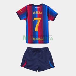 Camiseta FERRAN 7 Barcelona Primera Equipación 2026/2027 Rojo/Azul Niño Kit UCL