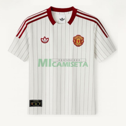 Camiseta Manchester United Terrace Icons Retro 2025/26 Blanco/Rojo