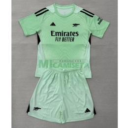 Camiseta de Portero Arsenal 2025/2026 Verde Claro/Negro Niño Kit