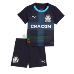 Camiseta Olympique Marsella Segunda Equipación 2025/2026 Azul Marino Niño Kit